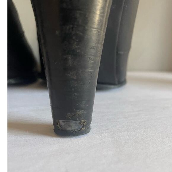 Vanessa Bruno Tie High Heel Witch Granny Boots in Black Leather Size 40/ US 9 - Picture 9 of 9